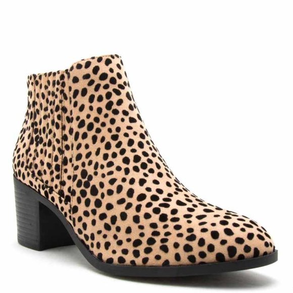 Shoes - Tan Black Leopard Chelsea Booties